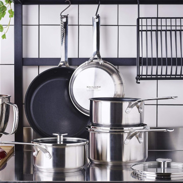 Набор посуды 16/18/20 см, 1,49/2,13/3,11 л, 20+28 см KitchenAid Stainless Steel Sheet (CC004221-001)