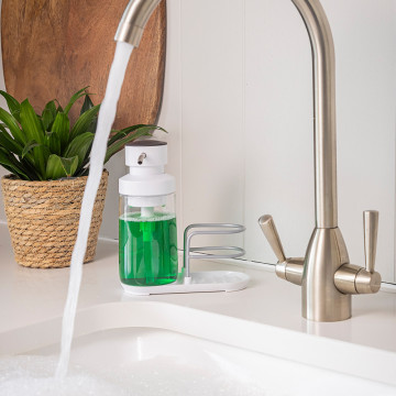 Диспенсер для моющего средства с подставкой для губки KitchenAid Sinkware, 350 мл, белый (KEG887OSWH)