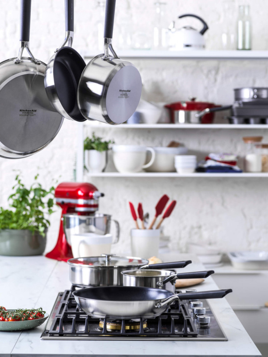 Набір сковорід 20+28 см KitchenAid Classic Stainless Steel (CC005706-001)