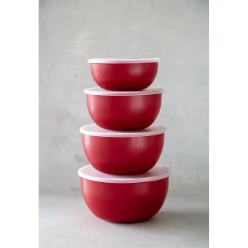 Набір мисок з кришками KitchenAid Universal, 4 шт, 355/591/828/1065 мл, червоний (KQG176OSERE), купити в Україні, найкраща ціна – KitchenAid - Фото 1