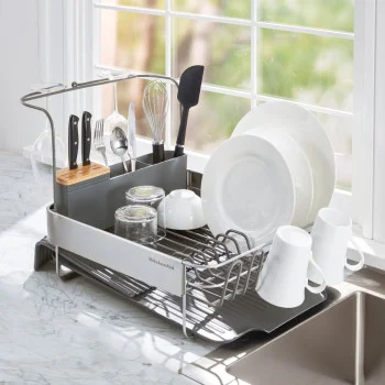 Підставка для сушки посуду KitchenAid Sinkware, 61,5 x 38,5 x 37,5 см, сірий (KEG896BXCGA), купити в Україні, найкраща ціна – KitchenAid - Фото 5