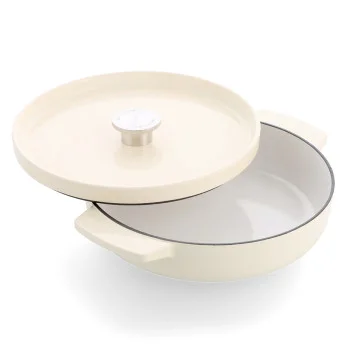 Каструля чавунна з кришкою KitchenAid, 26 см, 2,77 л, мигдальний крем (CC009010-001), купити в Україні, найкраща ціна – KitchenAid - Фото 4