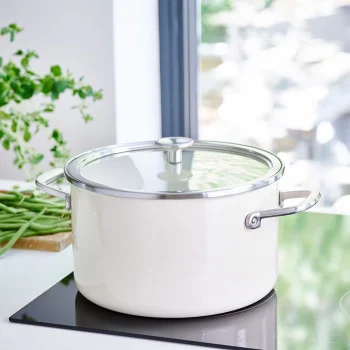 Каструля з кришкою KitchenAid Steel Core, 24 см, 6 л, мигдальний крем (CC003269-001), купити в Україні, найкраща ціна – KitchenAid - Фото 3